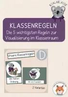 Vorschau - Poster - Koalaklasse- Unsere Klassenregeln - Deckblatt