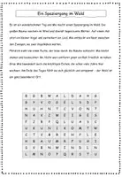 Vorschau - Arbeitsblätter - Lesetext: Wald-Abenteuer (LRS; Lesegitter; differenzierte Leseförderung) - Deckblatt