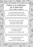 anteprima - Esercizi - Problemi con le moltiplicazioni classe terza - Pagina 1