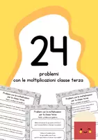 anteprima - Esercizi - Problemi con le moltiplicazioni classe terza - Pagina di copertina