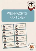 Vorschau - Mal- und Bastelvorlagen - Pinguinklasse- Weihnachtskärtchen, Geschenkanhänger - Deckblatt