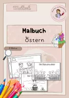anteprima - Materiale per pittura e bricolage - Malbuch Ausmalbilder Ostern Deutsch - Pagina di copertina