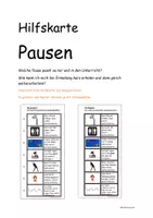 Vorschau - Fördermaterial/Inklusion - Hilfskarte: Pausen/ Regeneration - Deckblatt