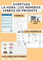 Vorschau - Arbeitsblätter - Resolver acertijos repaso 1. Lernjahr La hora, los números... - Deckblatt