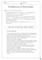 Vorschau - Arbeitsblätter - Bedeutung von Nachhaltigkeit - Emotionaler Zugang + Bildimpulse - Seite 1