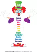 Vorschau - Stationenlernen - Monate und Wochentage mit Clown Coco - Seite 1