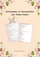 Vorschau - Arbeitsblätter - Sachaufgaben mit Dezimalzahlen zu Ostern - 6. Klasse - Deckblatt