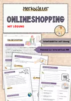 Vorschau - Unterrichtsreihen - Onlineshopping - Merkblätter mit Lösung - Deckblatt