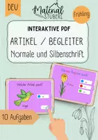 Vorschau - Stationenlernen - Materialpaket - bestimmte und unbestimmte Artikel / Begleiter - interaktive Übung - Frühling - Seite 1