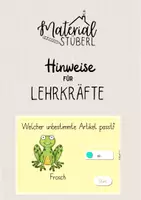 Vorschau - Stationenlernen - Welcher unbestimmte Artikel/Begleiter passt? - interaktive PDF zum Frühling - Seite 1