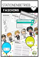 Vorschau - Arbeitsblätter - Fasching - Stationenbetrieb - Lernwerkstatt - 4. Klasse - Deckblatt