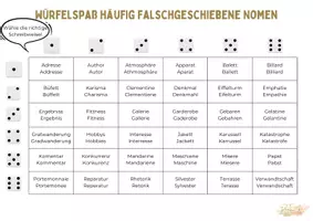 Vorschau - Spiele - Würfelspaß Rechtschreibung häufig falsch geschriebene Nomen Klasse 6 bis 8 - Seite 1