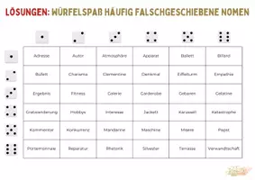 Vorschau - Spiele - Würfelspaß Rechtschreibung häufig falsch geschriebene Nomen Klasse 6 bis 8 - Seite 3
