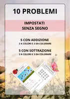 anteprima - Esercizi - MATEMATICA CLASSE PRIMA PROBLEMI IMPOSTATI SENZA SEGNO - Pagina di copertina