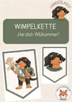 Vorschau - Poster - Hundeklasse- Wimpelkette "Herzlich Willkommen" - Deckblatt