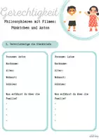 Vorschau - Arbeitsblätter - Philosophieren mit Filmen: Pünktchen und Anton (Gerechtigkeit) - Seite 1
