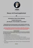 Vorschau - Unterrichtsreihen - Dürrenmatt "Die Physiker" - Klausur zu II, 3: Möbius` Überzeugungsarbeit - Deckblatt