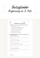 Vorschau - Arbeitsblätter - Ergänzung im 3. Fall (Objekt im 3. Fall) - Deckblatt
