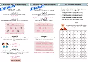Vorschau - Arbeitsblätter - Primzahlen und Primfaktorzerlegung Matheflyer mit Lösungen - Seite 2