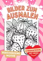 Vorschau - Arbeitsblätter - Kunst Erdbeeren Ausmalbilder Kunstidee zum Ausmalen - Deckblatt