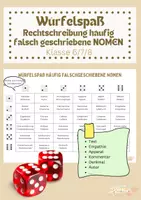 Vorschau - Spiele - Würfelspaß Rechtschreibung häufig falsch geschriebene Nomen Klasse 6 bis 8 - Deckblatt
