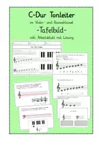 Vorschau - Arbeitsblätter - C-Dur-Tonleiter TAFELBILD inkl. Arbeitsblatt - Deckblatt