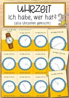 Vorschau - Anderer Materialtyp - Uhrzeit – Ich habe, wer hat? (alle Uhrzeiten gemischt) - Deckblatt