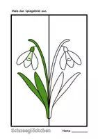 Vorschau - Arbeitsblätter - Symmetrie Frühblüher- Spiegelbilder zum Ausmalen - Seite 3