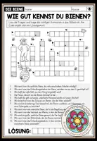 Vorschau - Arbeitsblätter - DIE BIENE - Kreuzworträtsel - Deckblatt