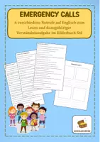 Vorschau - Arbeitsblätter - Emergency calls - englische Notrufe zum Lesen in PA - Deckblatt