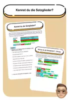 Vorschau - Arbeitsblätter - Satzglieder-Übung (Kennst du die Satzglieder?) - Deckblatt