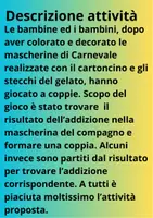 anteprima - Programmi scolastici / Materiali per docenti - Addizioni in...maschera! - Pagina 1