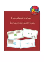 Vorschau - Stationenlernen - Einmaleinskarten - Malaufgaben legen - Deckblatt