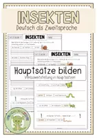 Vorschau - Arbeitsblätter - INSEKTEN Hauptsätze bilden - Deckblatt