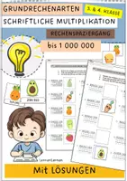 Vorschau - Arbeitsblätter - Schriftliche Multiplikation mit Zehnerzahlen (Rechenspaziergang, Grundrechenarten) - Deckblatt
