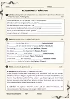 Vorschau - Stundenentwürfe - Klassenarbeit Märchen und Zeitformen - Seite 1