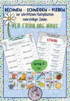 Vorschau - Arbeitsblätter - Rechnen & kleben schriftliche Multiplikation im Frühling - Deckblatt