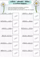 Vorschau - Arbeitsblätter - Rechnen & kleben schriftliche Multiplikation im Frühling - Seite 1