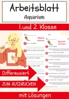 Vorschau - Arbeitsblätter - Aquarium Arbeitsblatt 1. & 2. Klasse Teich AB mit Lösungen - Deckblatt