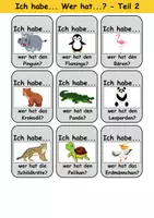 Vorschau - Arbeitsblätter - Ich habe, wer hat? (Zootiere) 1. Klasse Deutsch, DaZ/DaF - Wortschatz Förderung, Hörverstehen, Leseverstehen - Gruppenspiel - Seite 2