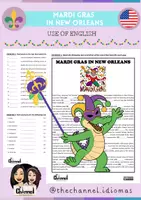 Vorschau - Arbeitsblätter - MARDI GRAS IN NEW ORLEANS – Open Cloze & Vocabulary - Deckblatt