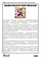 Vorschau - Arbeitsblätter - MARDI GRAS IN NEW ORLEANS – Open Cloze & Vocabulary - Seite 1