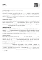 Vorschau - Arbeitsblätter - Epikur (Lückentext, Erklärvideo, Übungen) - Deckblatt