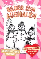 Vorschau - Arbeitsblätter - Kunst Lustige Schneemänner Ausmalbilder Kunstidee zum Ausmalen - Deckblatt