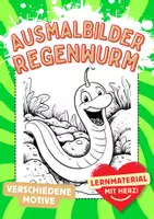 Vorschau - Arbeitsblätter - Regenwurm Ausmalbilder Kunst Kunstidee zum Ausmalen - Deckblatt