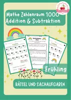 Vorschau - Arbeitsblätter - Frühlingshafte Mathe-Rätsel – Zahlenraum 1000 + Sachaufgaben - Deckblatt