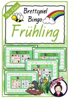 Vorschau - Stationenlernen - FRÜHLING Bingo Brettspiel | Lesespiel - Deckblatt