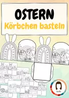 Vorschau - Mal- und Bastelvorlagen - Osterkörbchen basteln | Bastelvorlage Ostern | Frühling - Deckblatt