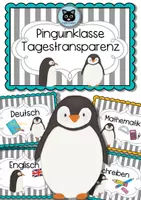 Vorschau - Präsentationen/Tafelbilder - Tagestransparenz Pinguinklasse | Pinguin Tafelmaterial - Deckblatt