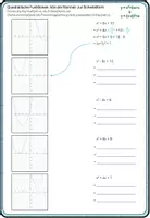 Vorschau - Arbeitsblätter - Quadratische Funktionen y=x^2+bx+c Normalform in Scheitelform umformen und Schaubild zuordnen mit Lösungen - Deckblatt